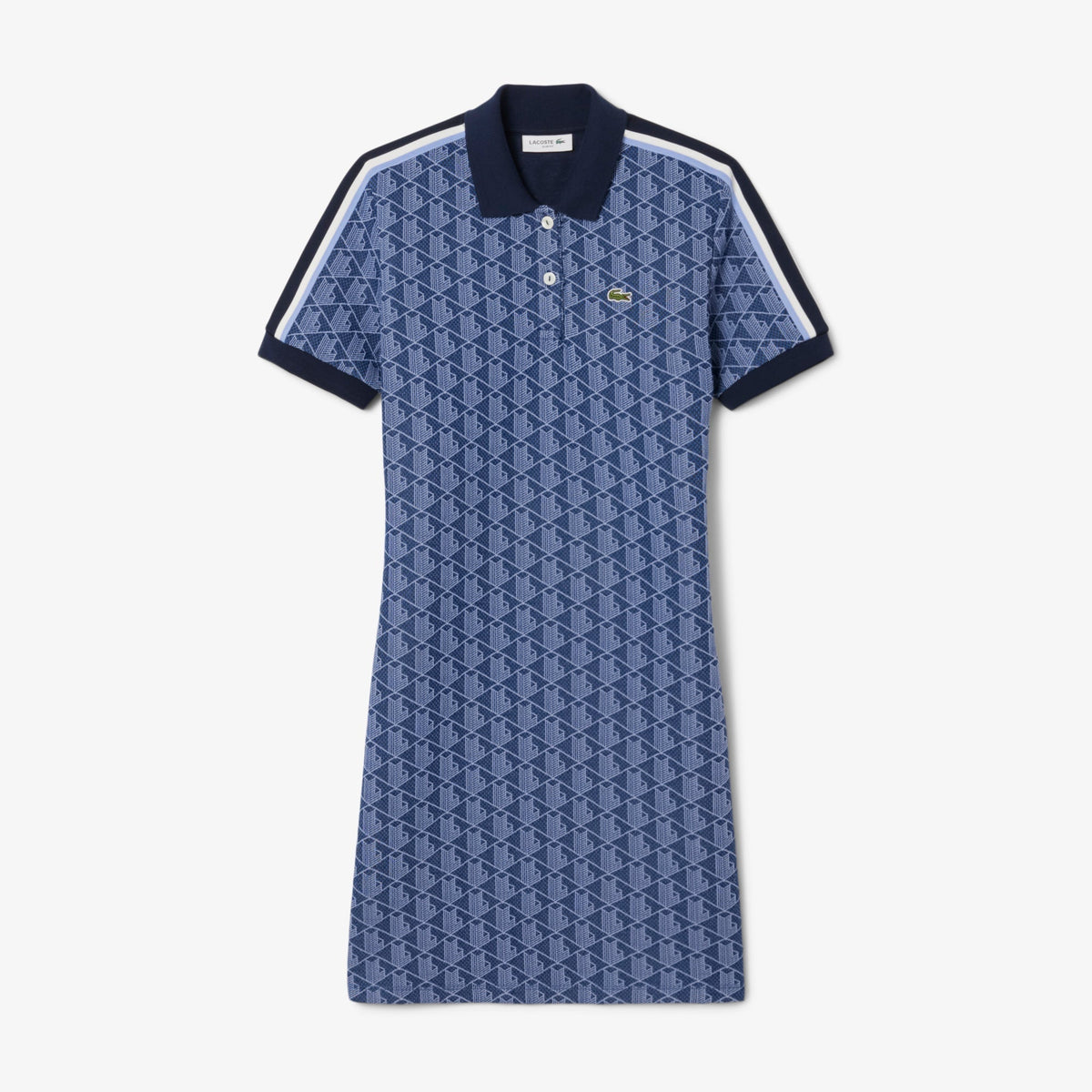 Lacoste Slim Fit Monogram Jacquard Polo Dress - view 4