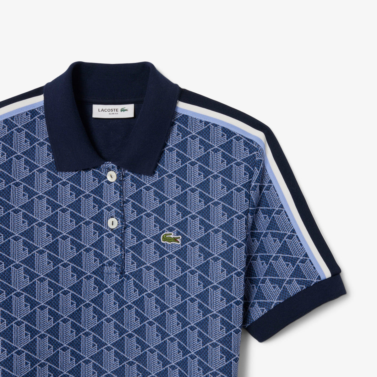 Lacoste Slim Fit Monogram Jacquard Polo Dress - view 5