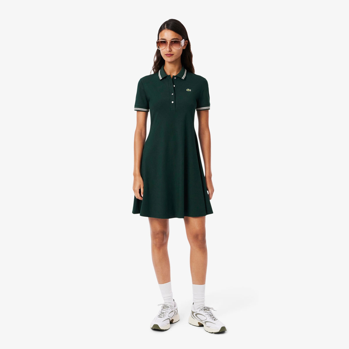 Lacoste Stretch Polo Collar Skater Dress - view 2