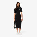 Lacoste Slim Fit Diamanté Crocodile Polo Collar Dress