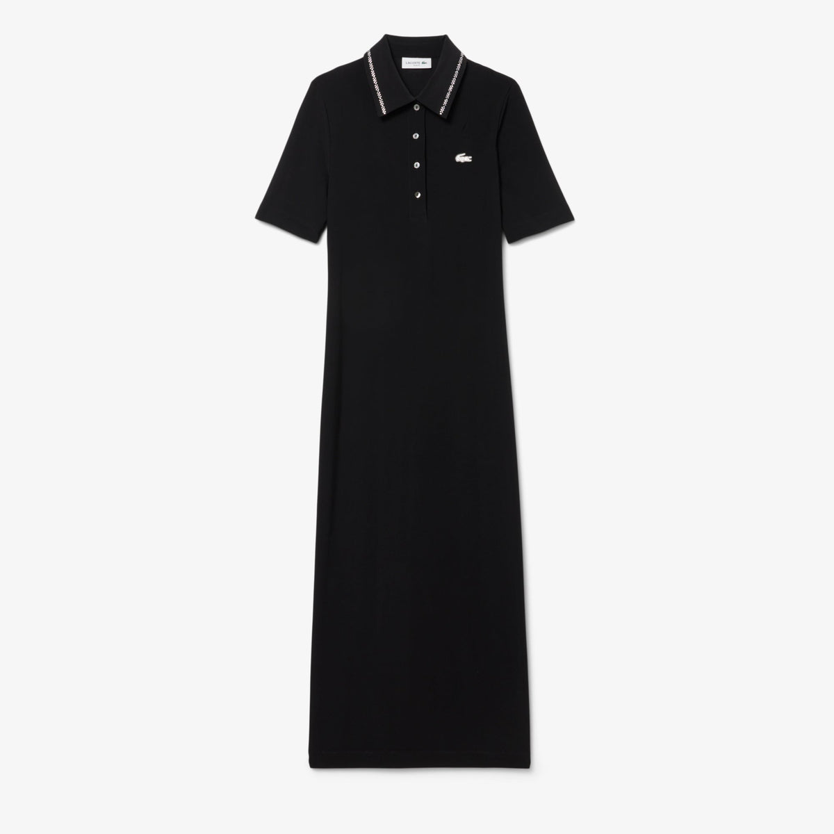 Lacoste Slim Fit Diamanté Crocodile Polo Collar Dress - view 5