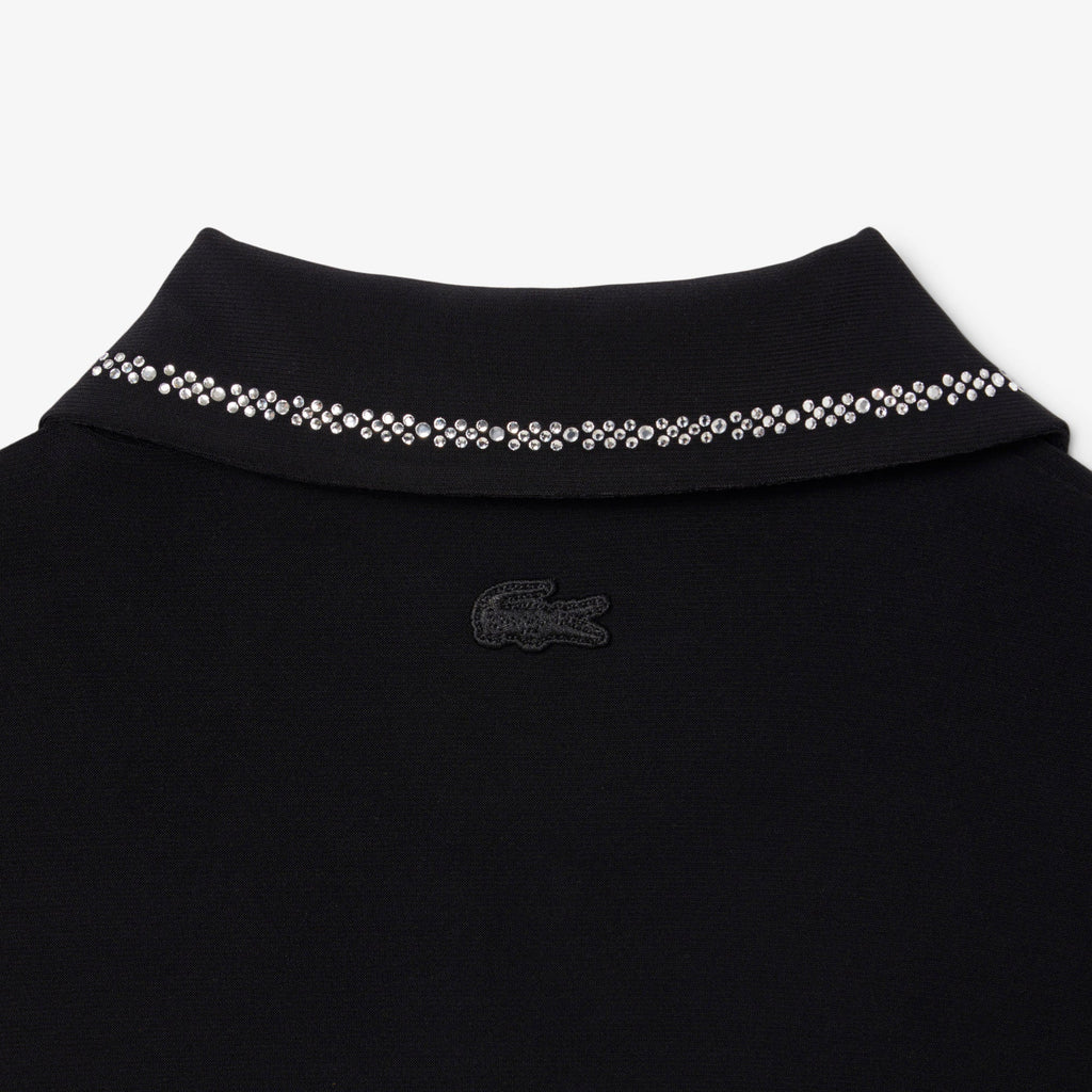 Lacoste Slim Fit Diamanté Crocodile Polo Collar Dress - view 7