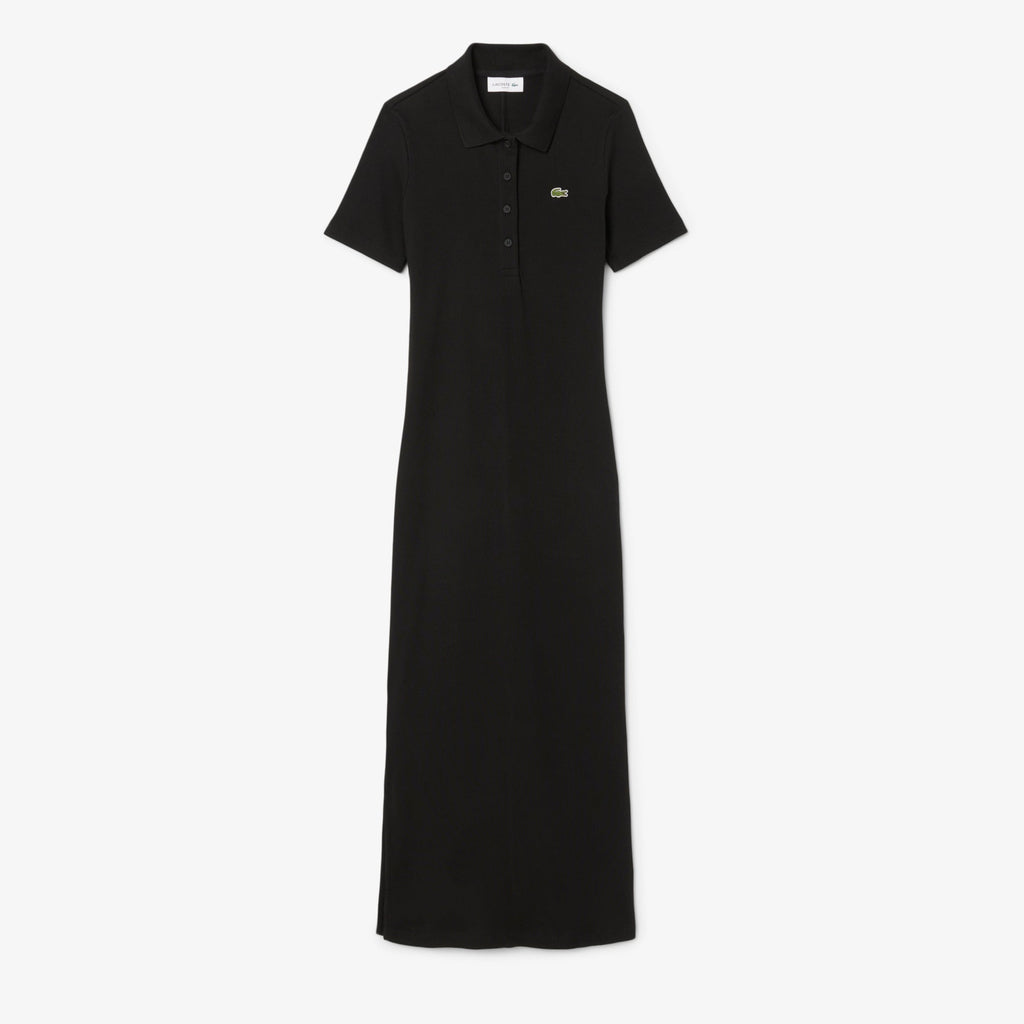 Lacoste Long Ribbed Cotton Polo Dress
