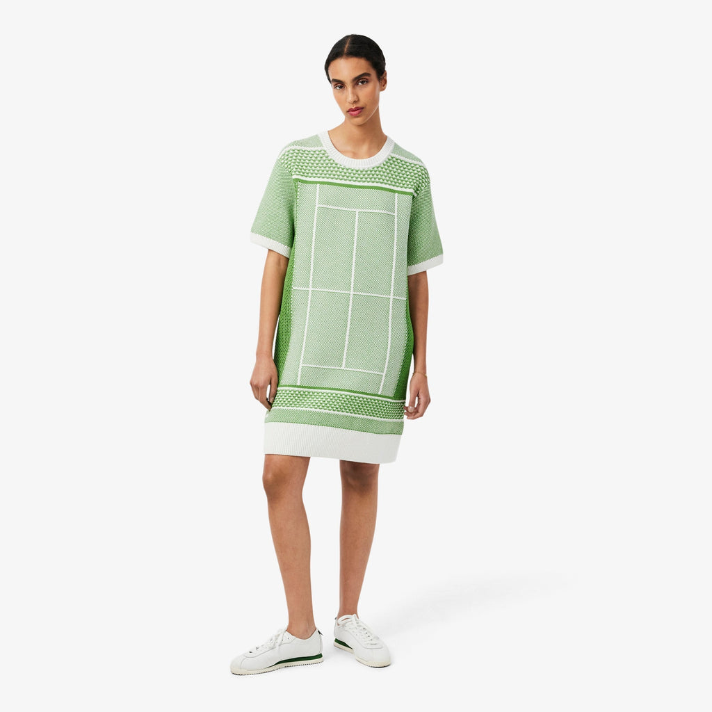 Lacoste Tennis Court Jacquard Sweater Dress