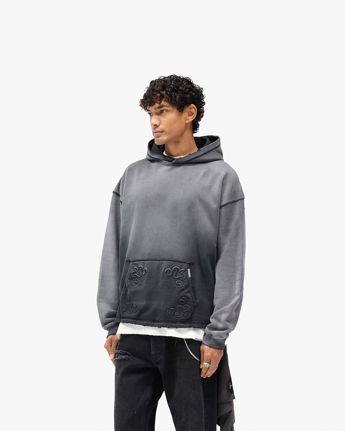 Represent X Hunter Hoodie - Stained Black