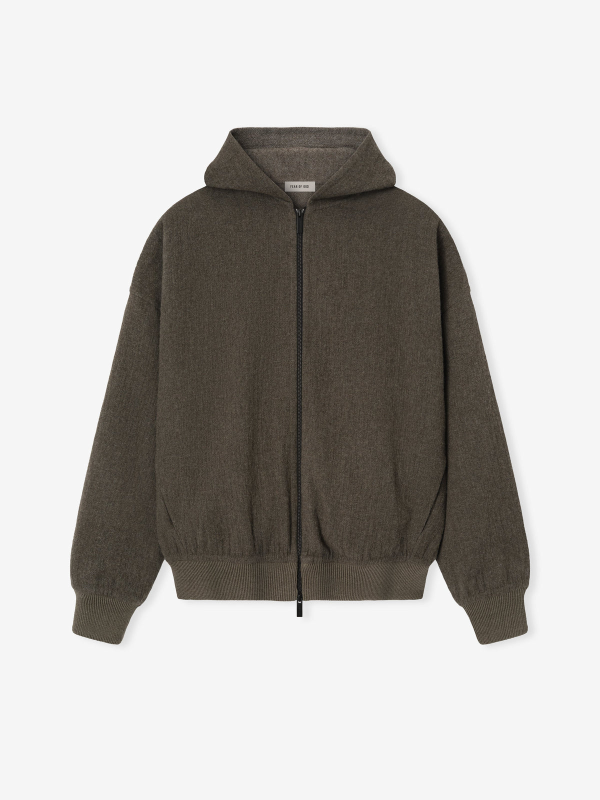 Textured Wool Zip Up Hoodie