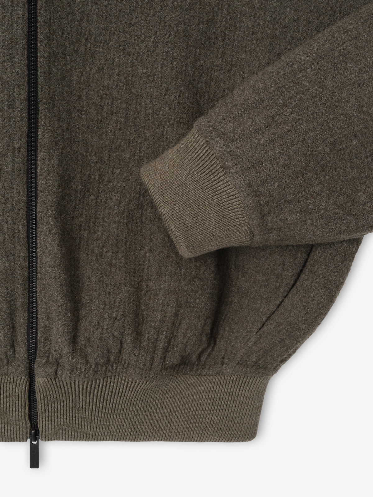 Textured Wool Zip Up Hoodie