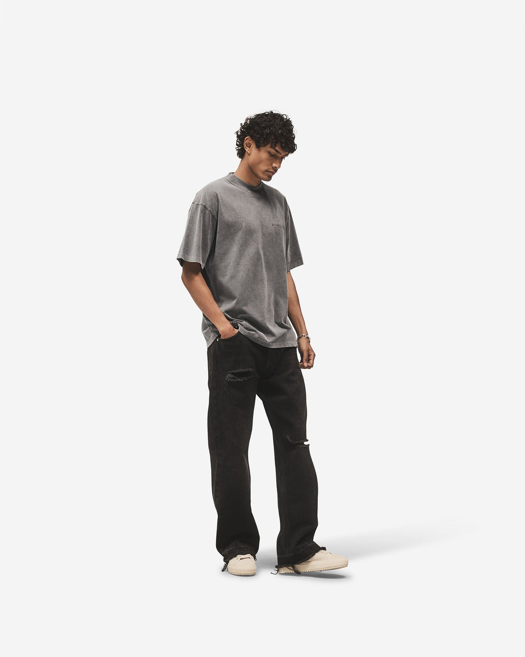 Metal Block Logo T-Shirt - Vintage Grey