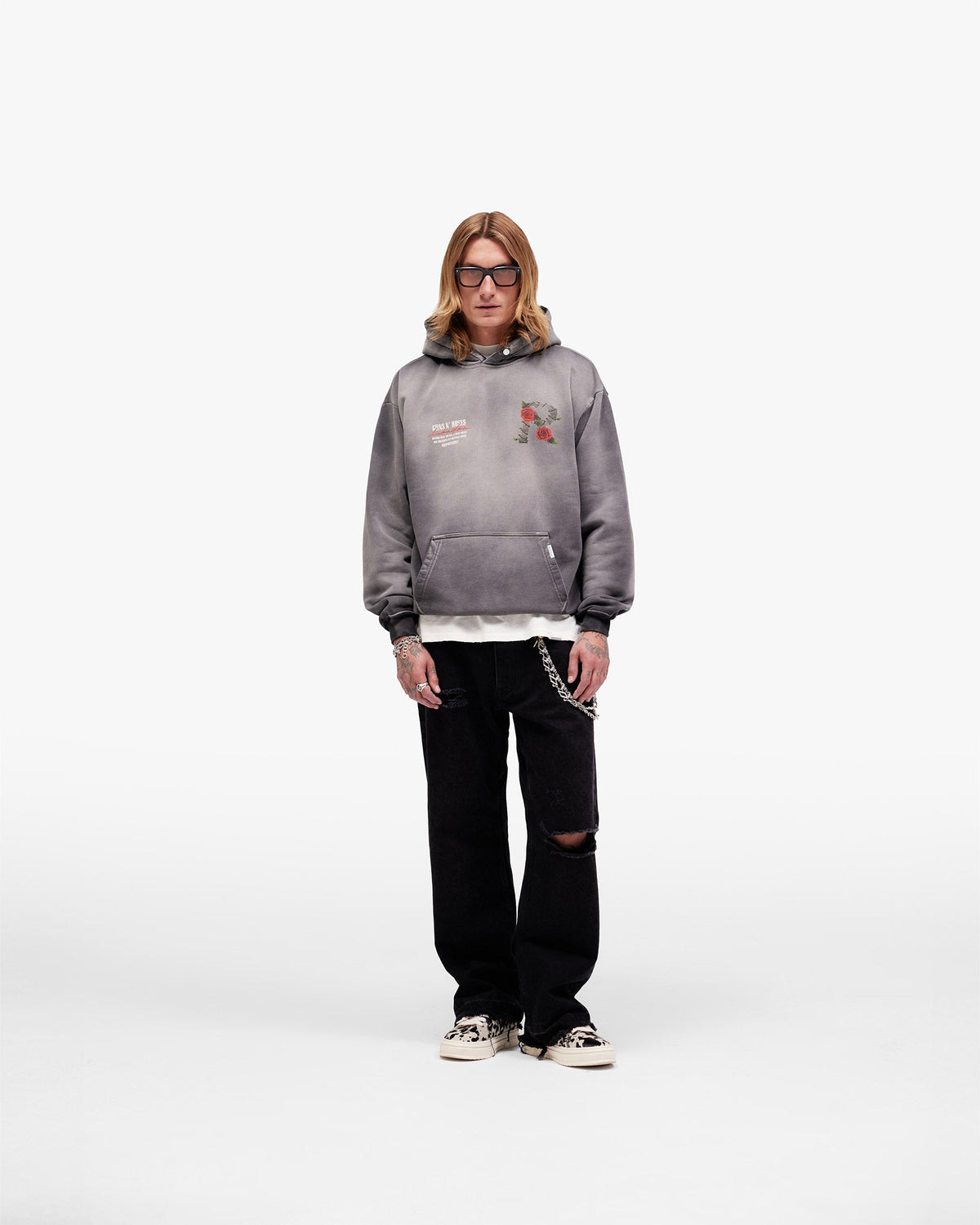 Represent X Guns N' Roses Tour Hoodie - Stained Black
