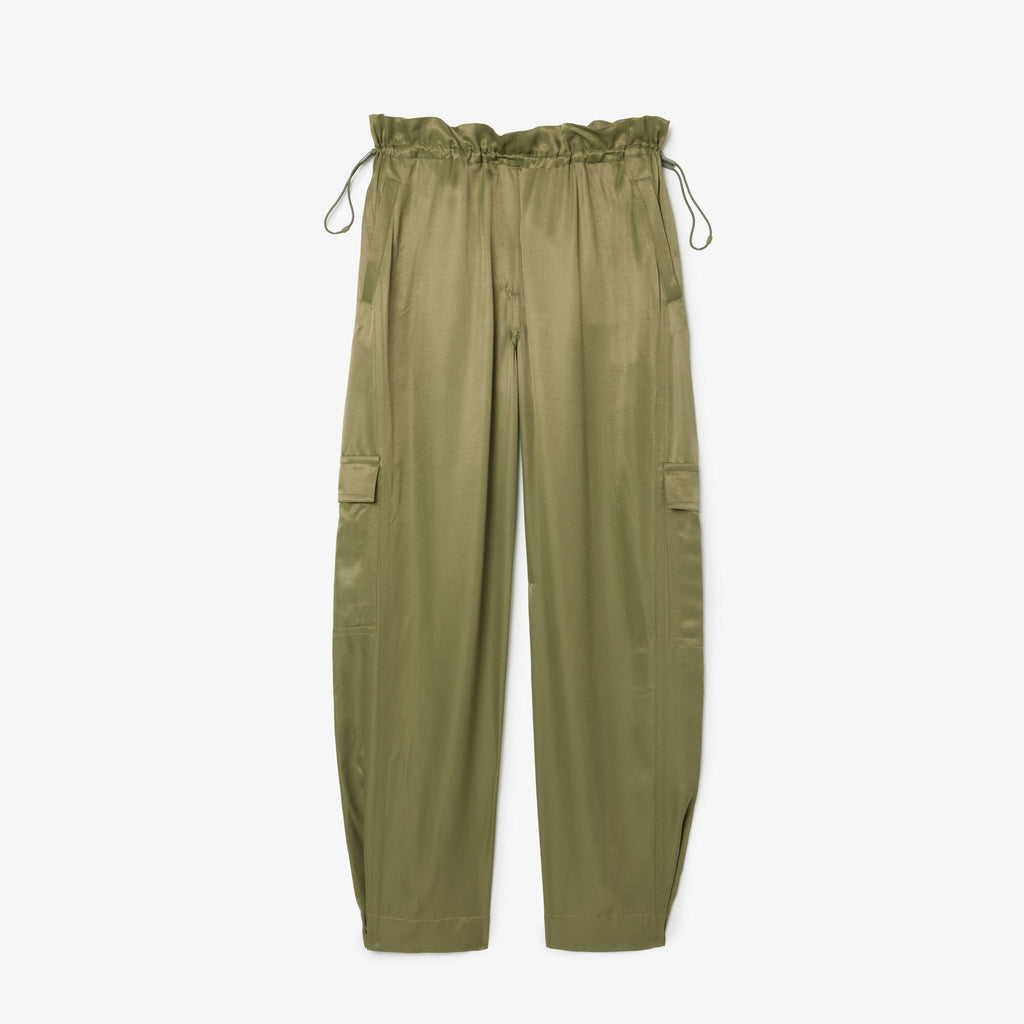 Lacoste Oversized Satin Cargo Pants