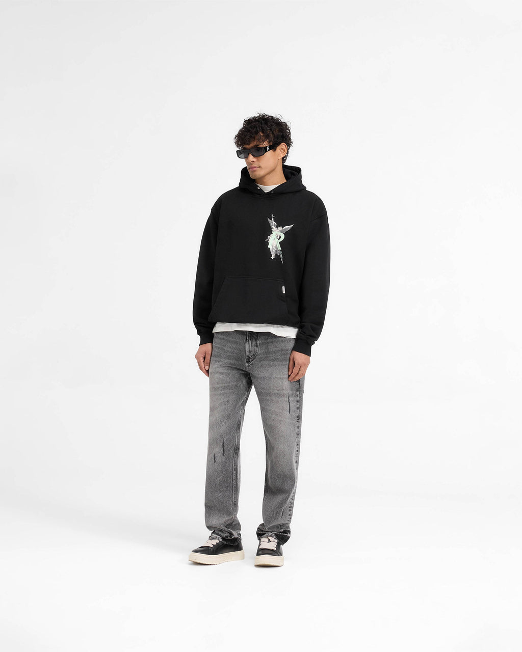 Archangel Initial Hoodie - Jet Black