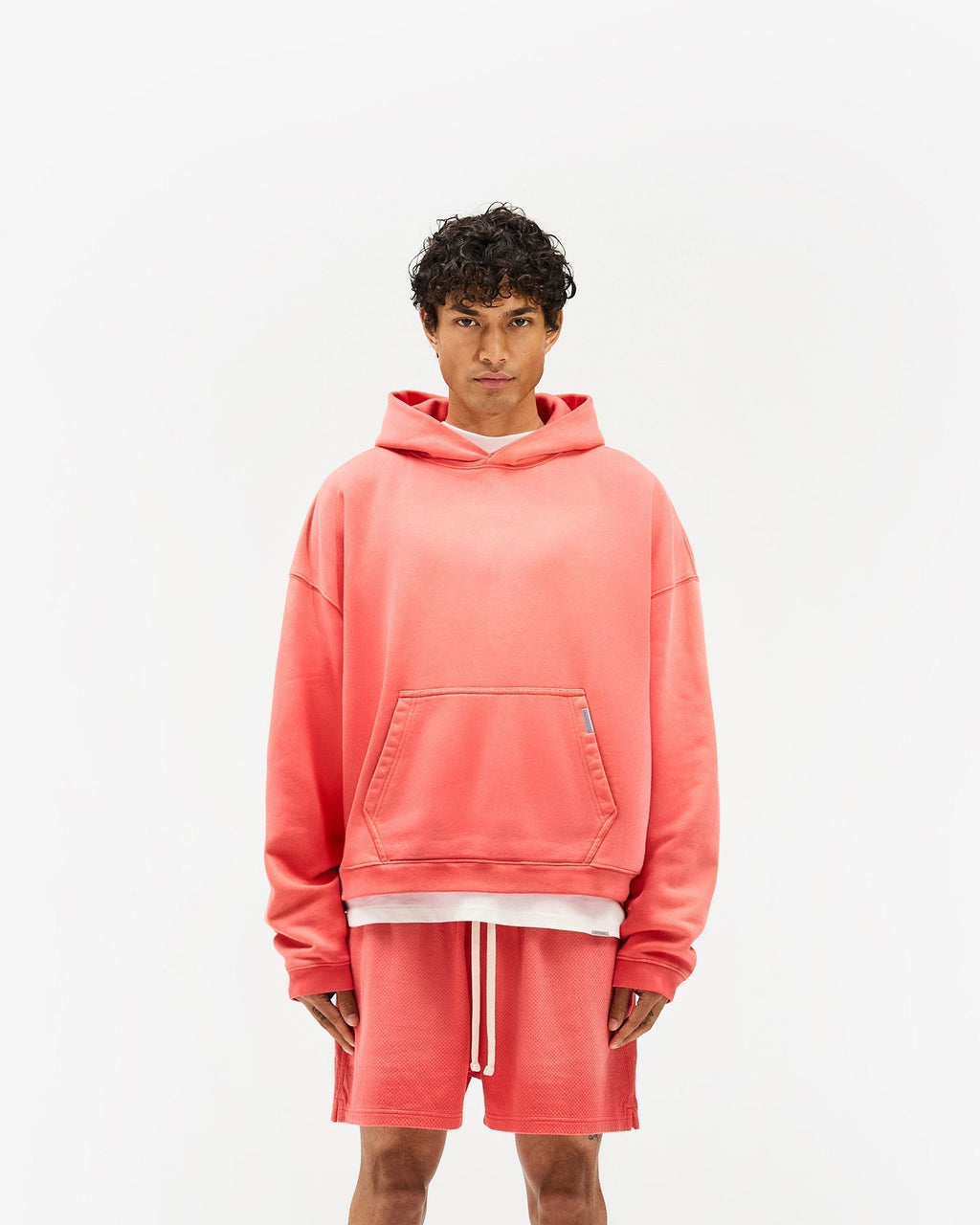 Initial Boxy Hoodie - Vintage Red