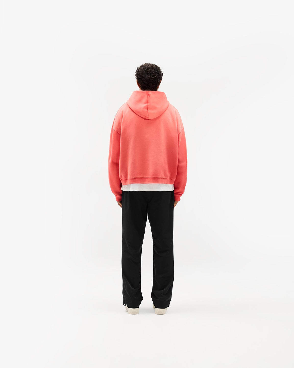 Initial Boxy Zip Through Hoodie - Vintage Red