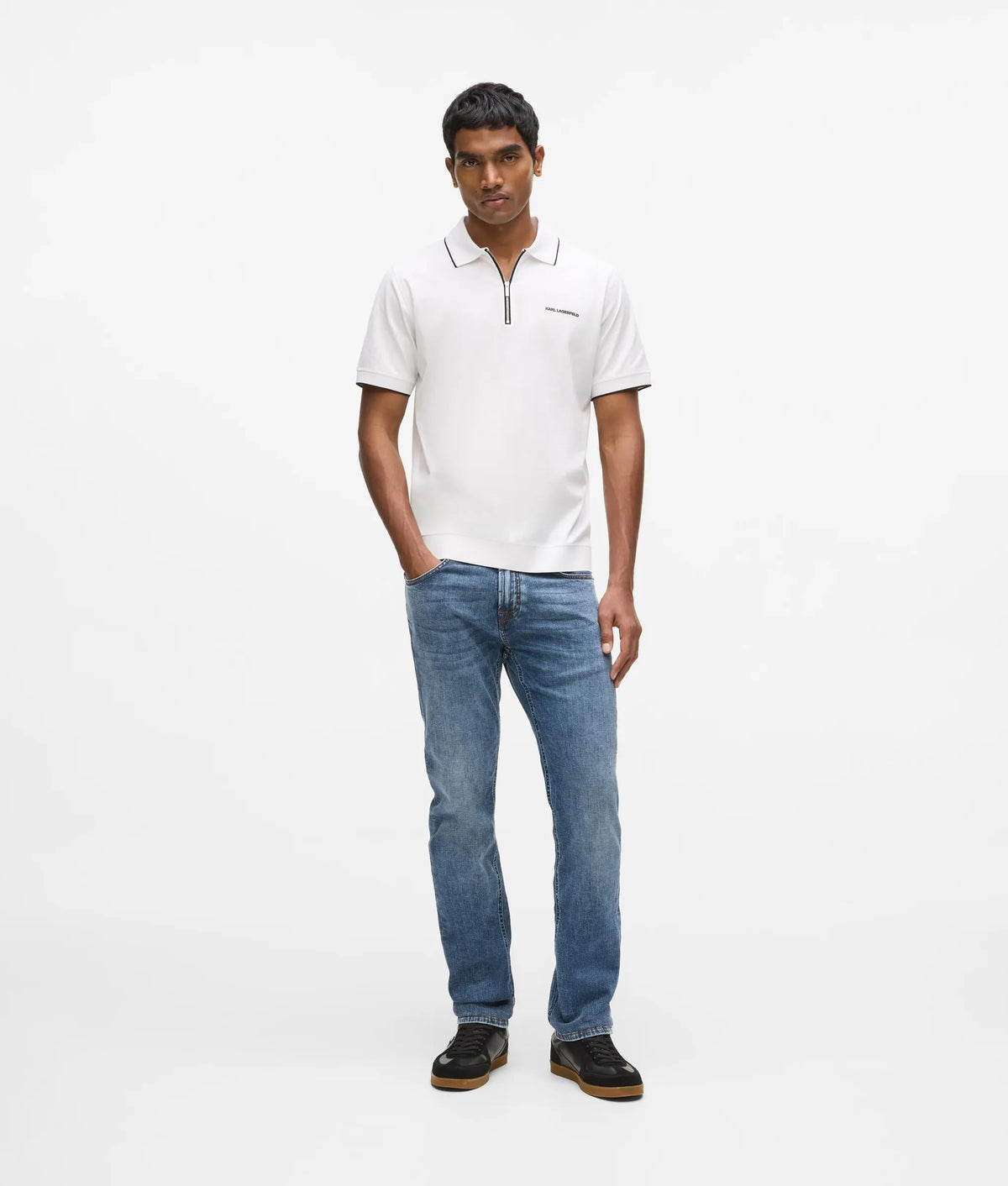 Zipped polo shirt