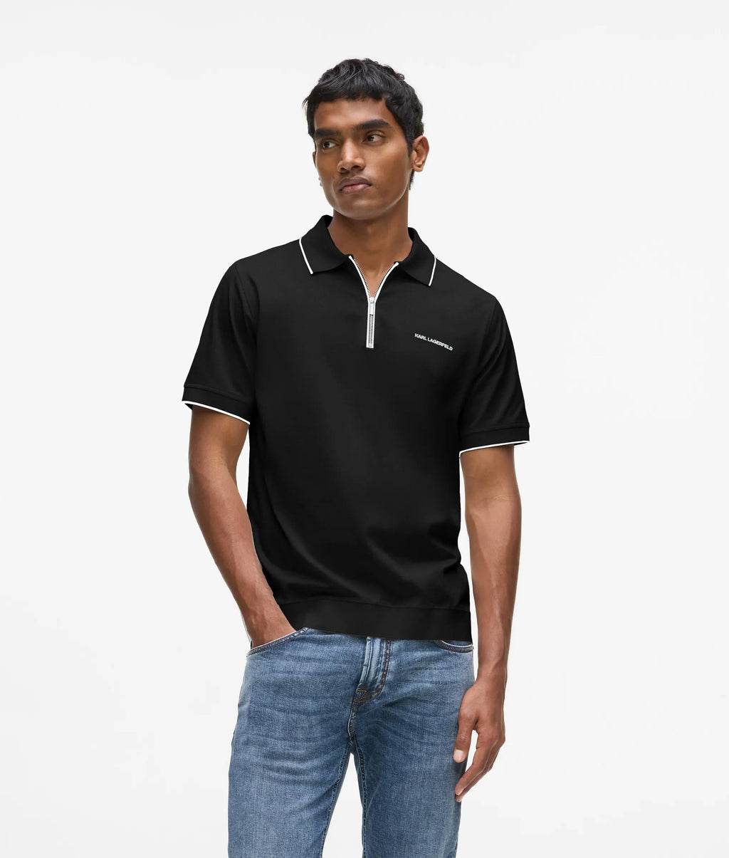 Zipped polo shirt