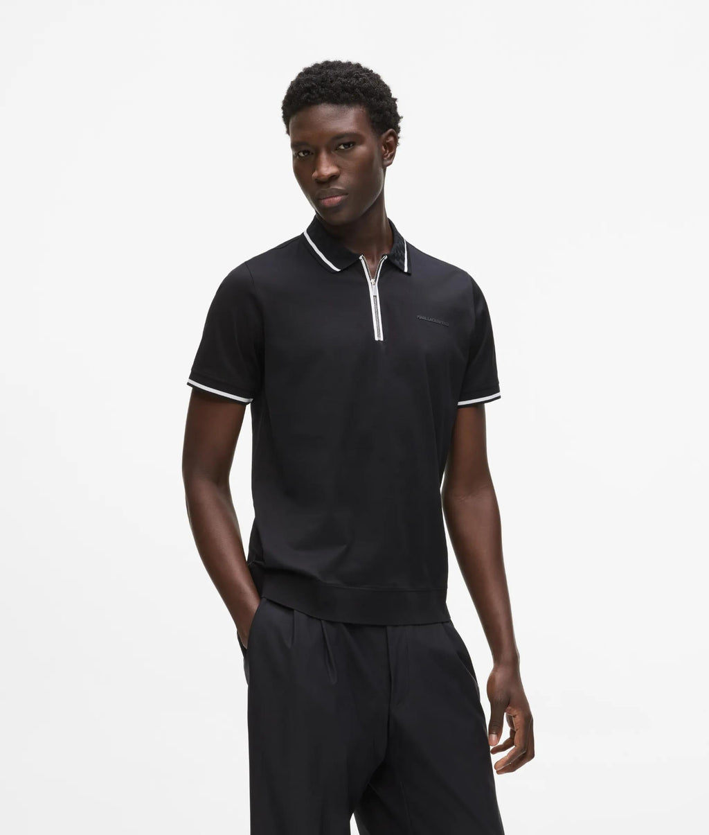 Contrast piping polo shirt