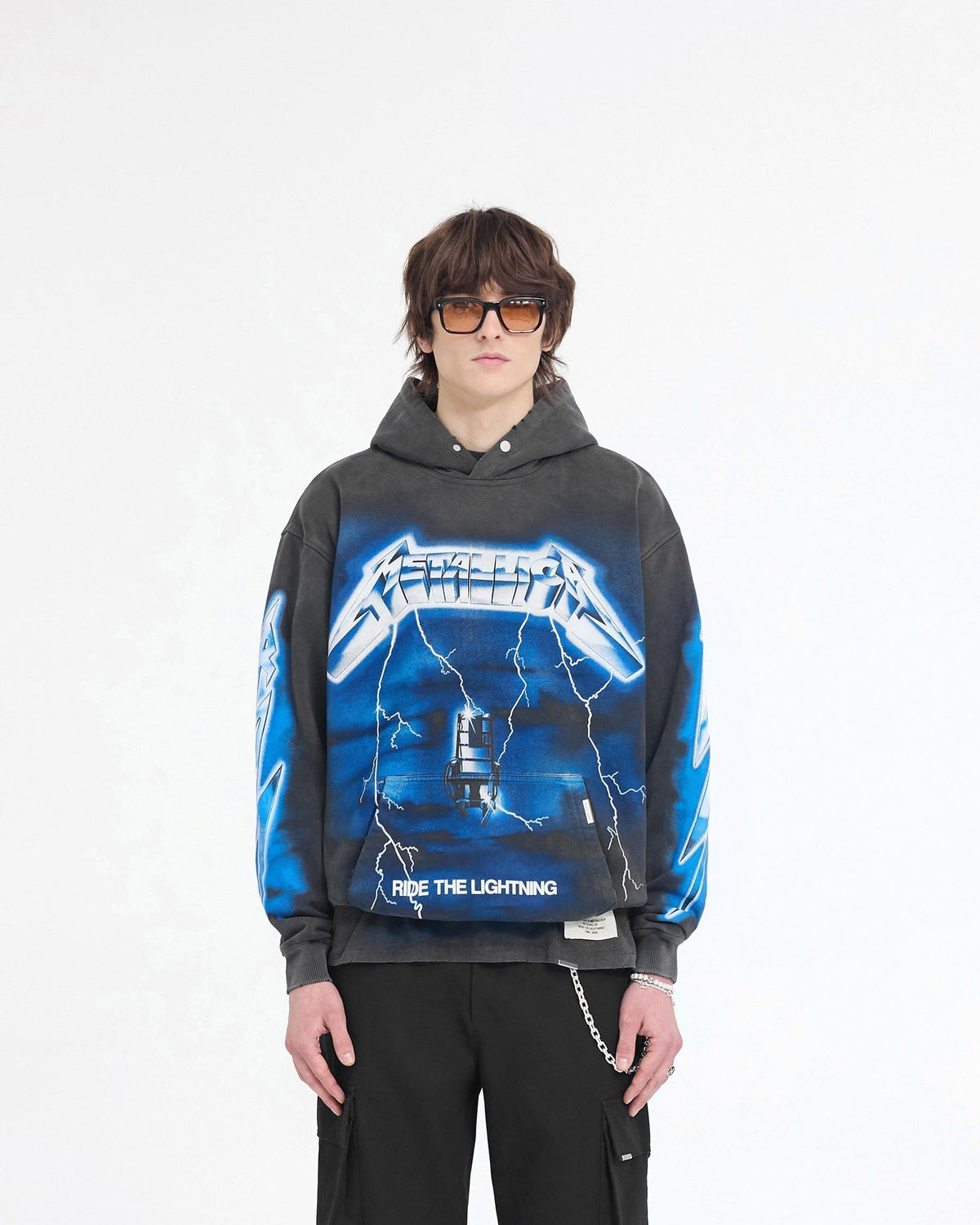 Represent X Metallica Ride The Lightning Hoodie - Vintage Grey