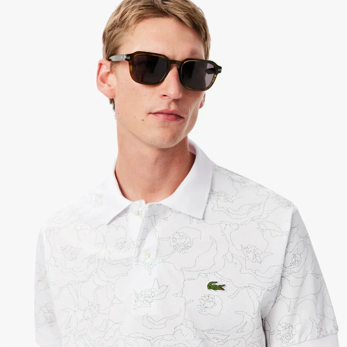 Classic Fit Flower Print L.12.12 Polo Shirt