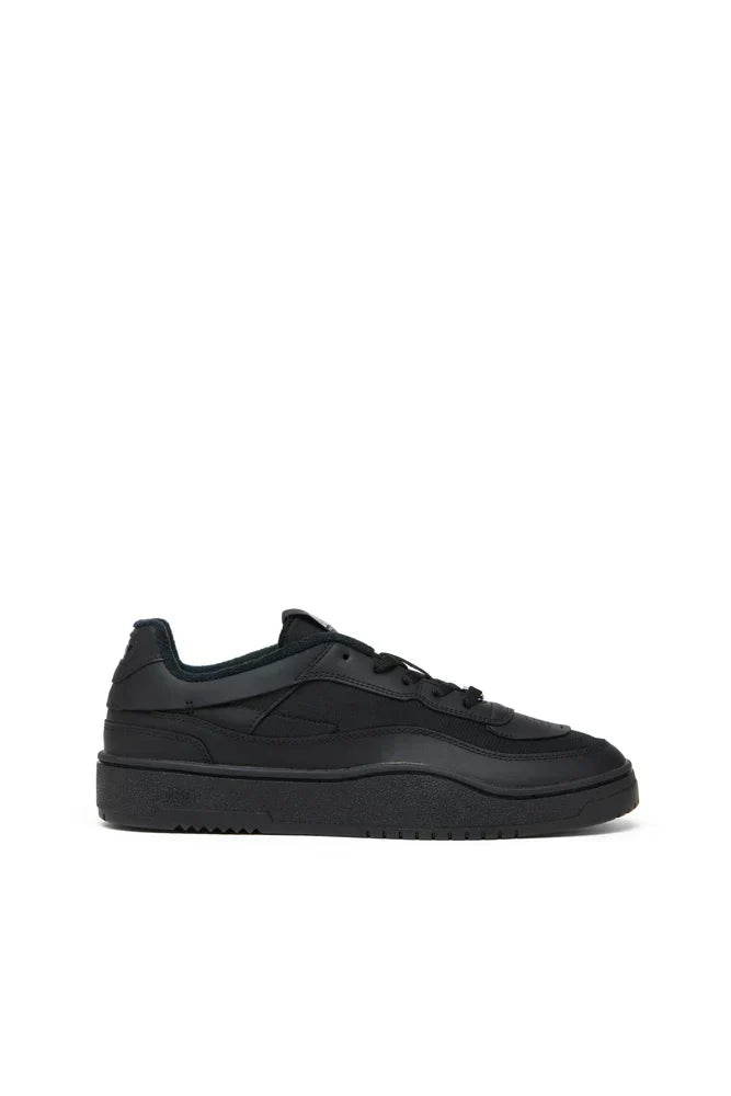 S-Oval Skate-Fabric-panelled leather sneakers