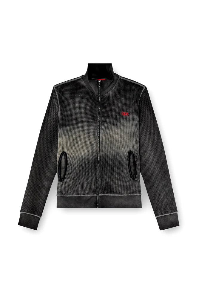 Diesel Waffle and jersey zip-up sweatshirt - view 4