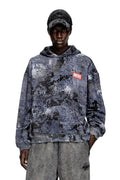 Diesel Marble-effect burnout hoodie
