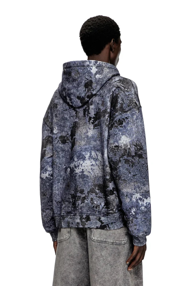 Diesel Marble-effect burnout hoodie - view 2