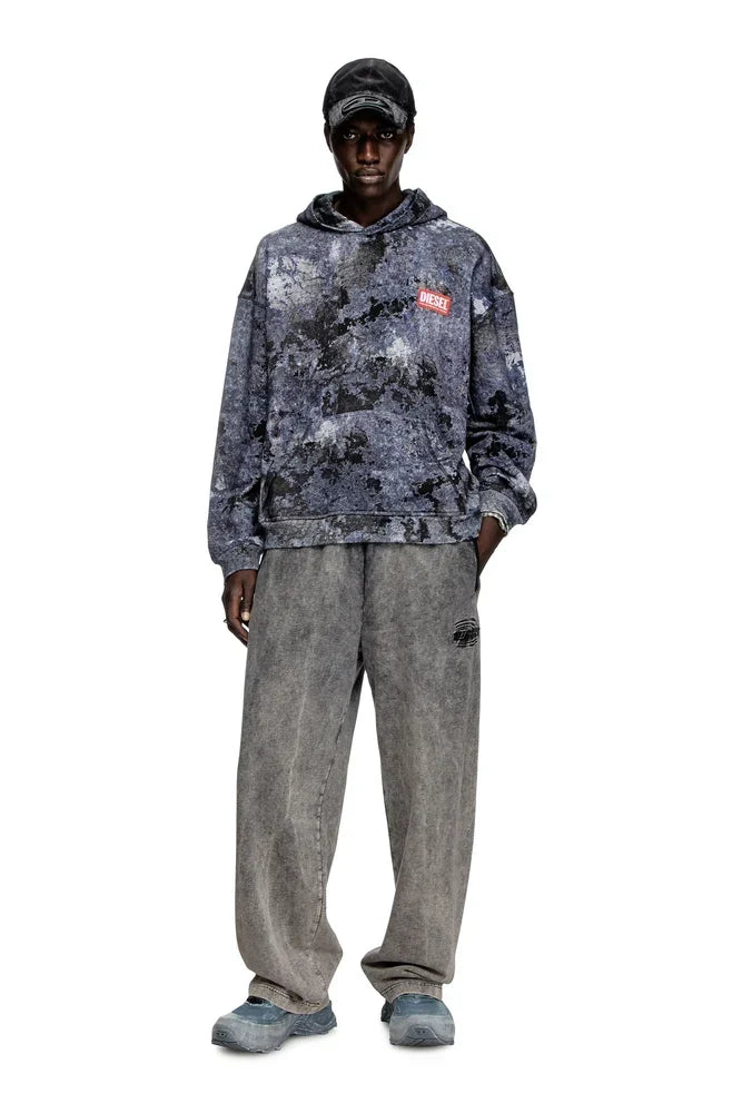 Diesel Marble-effect burnout hoodie - view 3