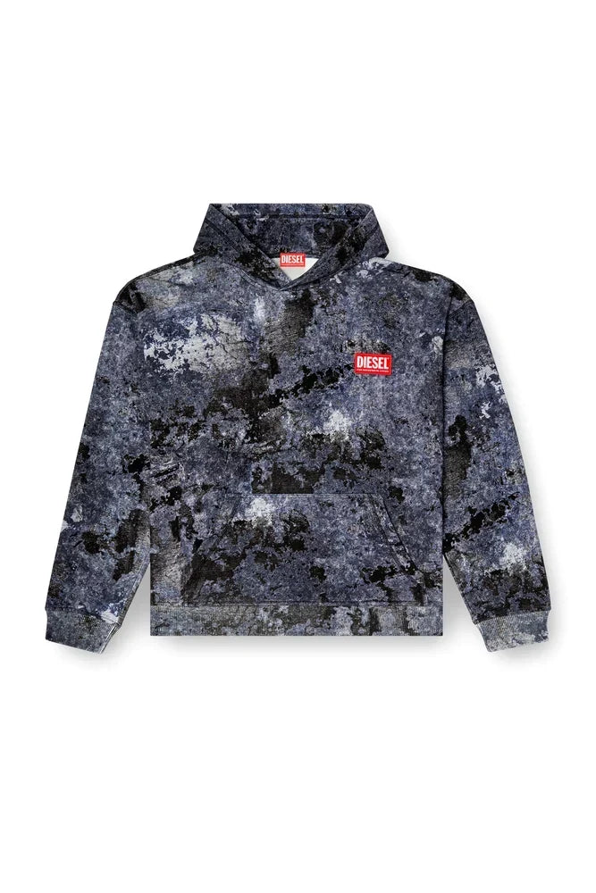 Diesel Marble-effect burnout hoodie - view 4