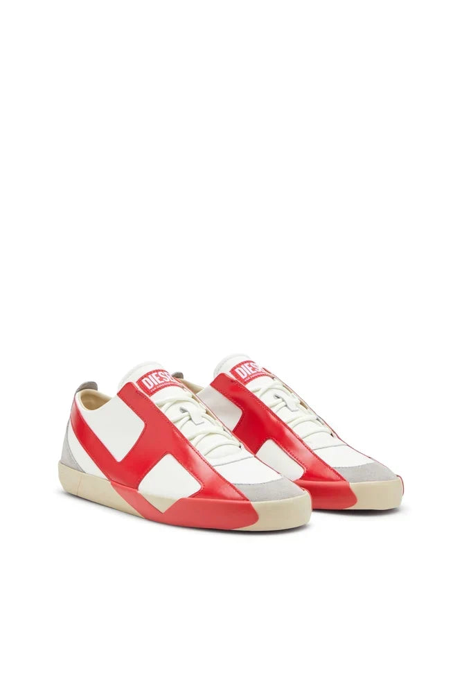 Diesel S-Slante-D-Sneakers in suede and leather with D logo - view 2