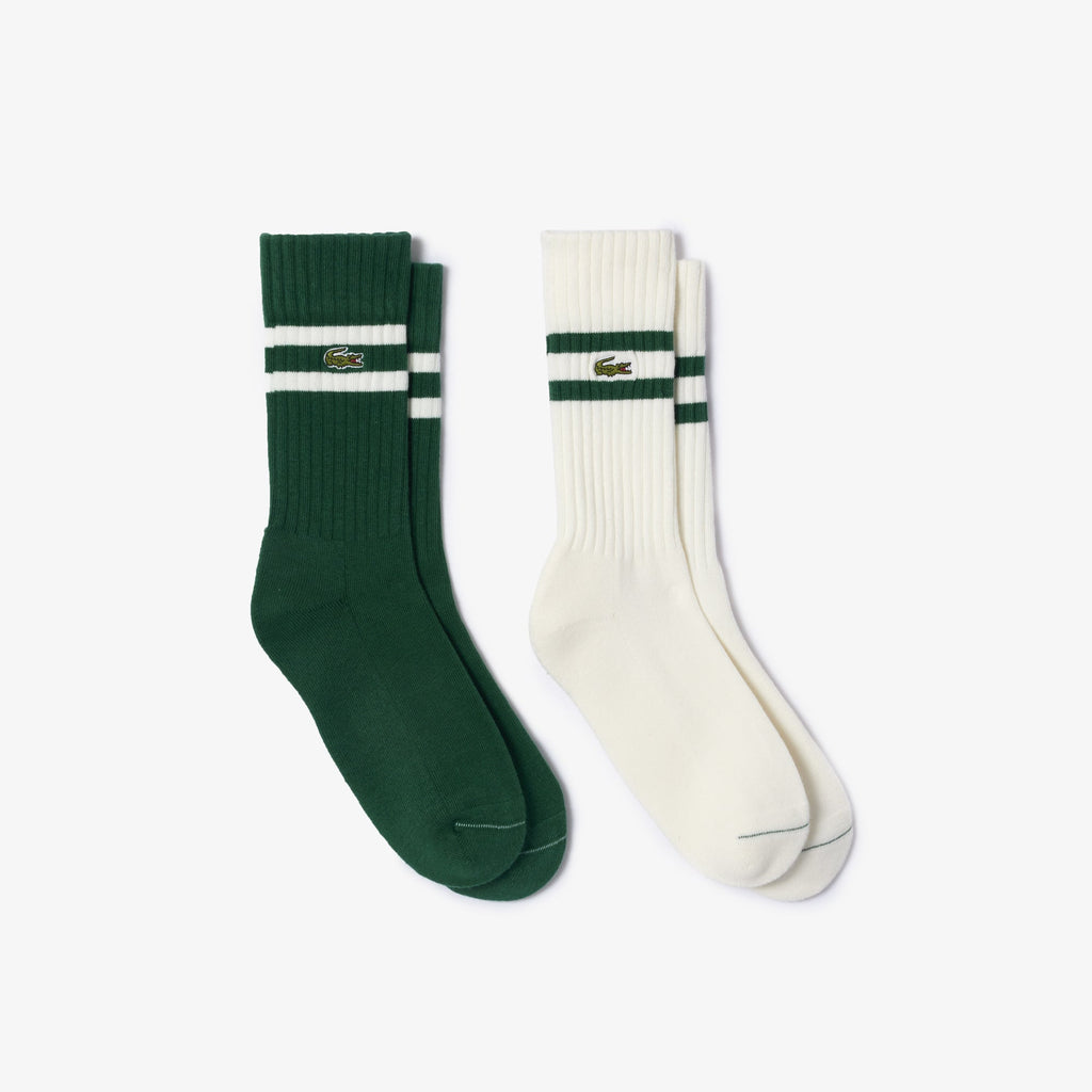 Lacoste Unisex ribbed knit socks with contrast stripes