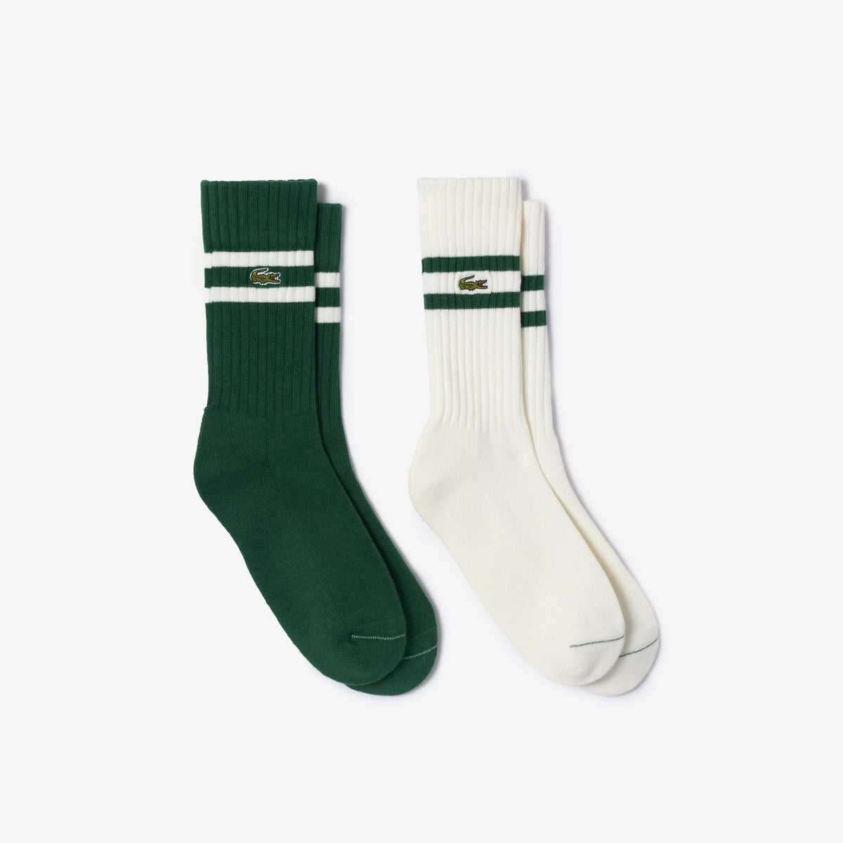 Lacoste Unisex ribbed knit socks with contrast stripes