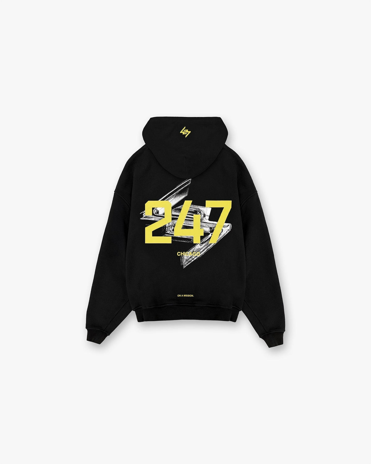 247 Chicago Oversized Hoodie - Jet Black