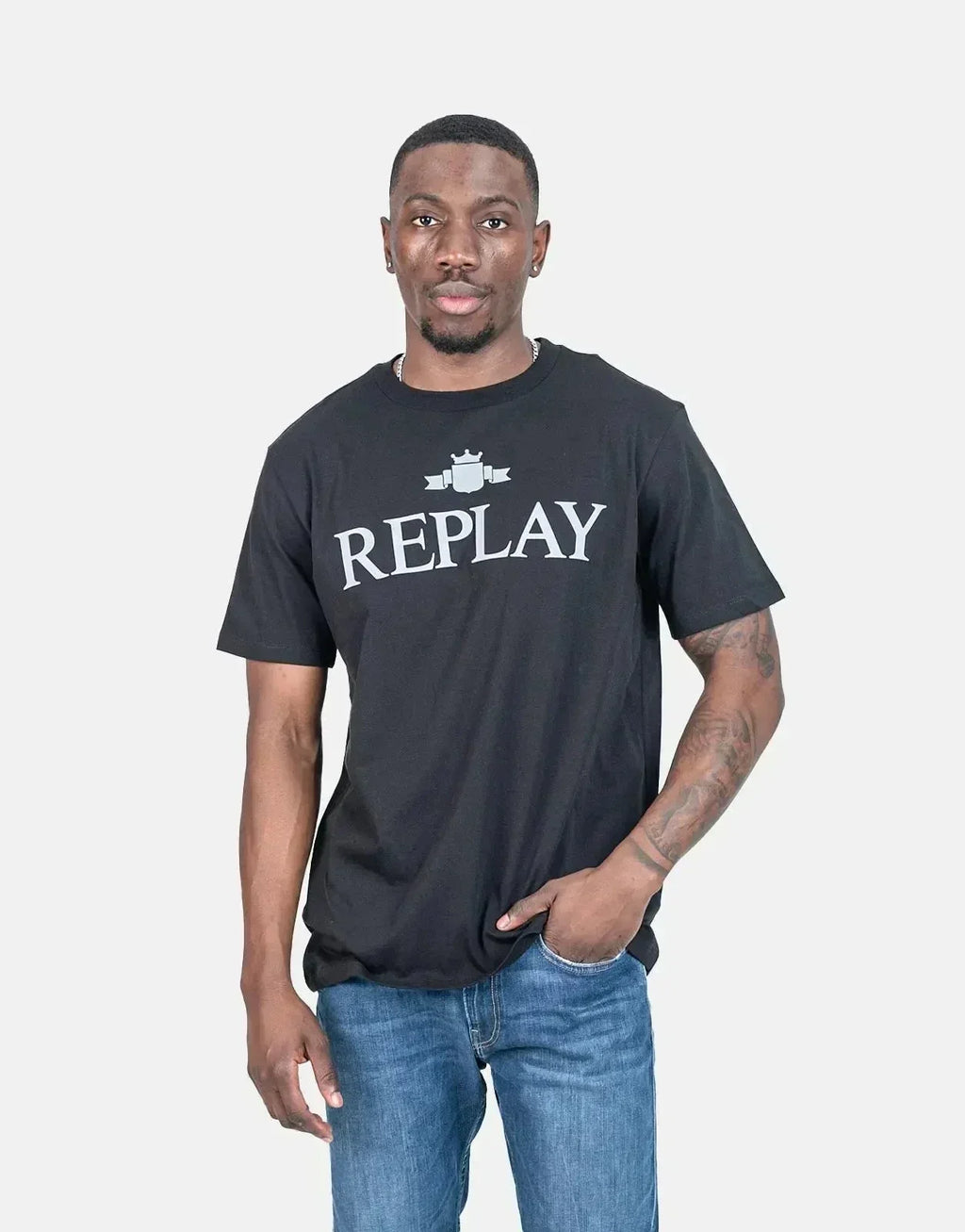 Replay Classic Large Font T-Shirt Black