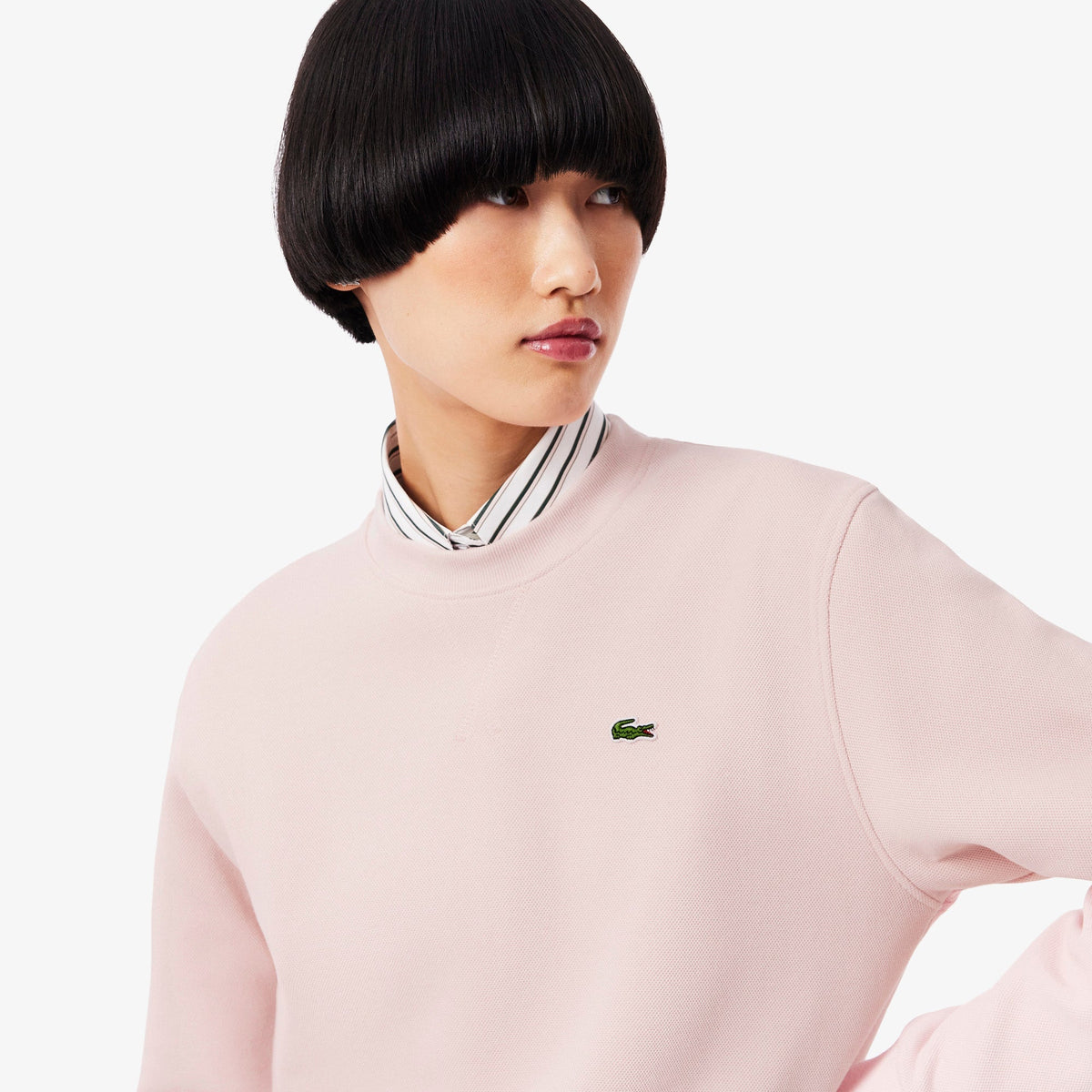 Lacoste Relaxed Fit Piqué Crew Neck Sweatshirt - view 3