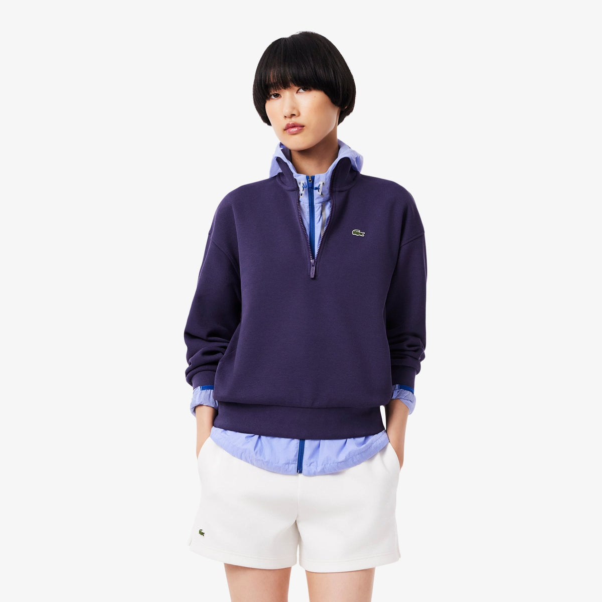 Lacoste High Neck Zipped Piqué Sweatshirt