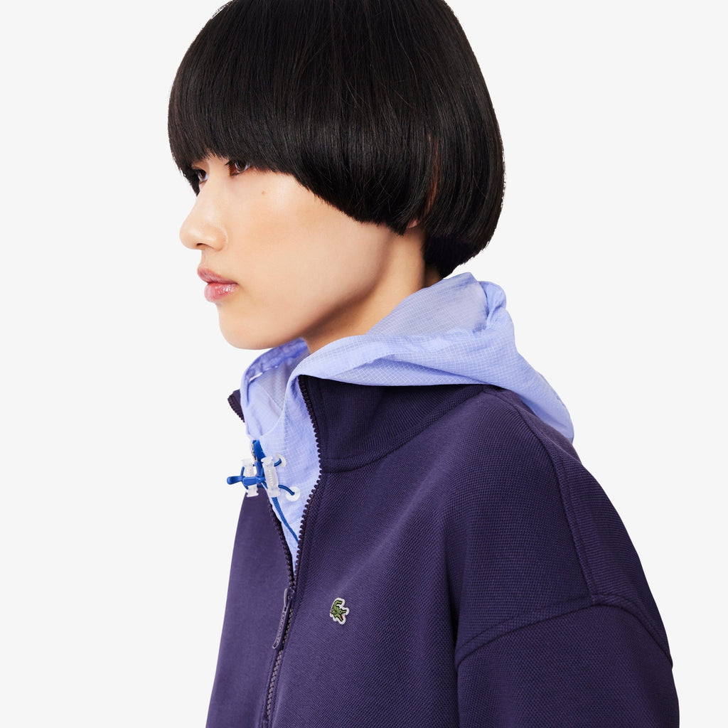 Lacoste High Neck Zipped Piqué Sweatshirt - view 3