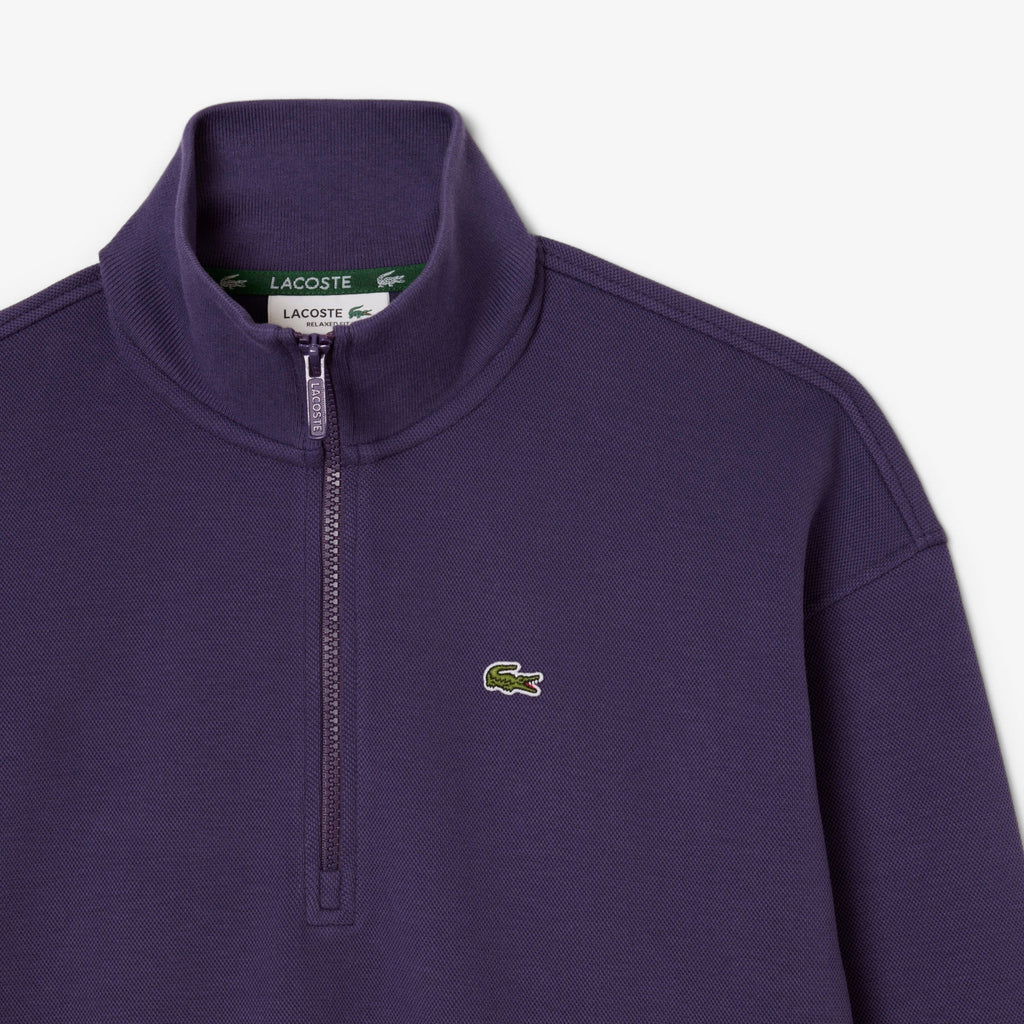 Lacoste High Neck Zipped Piqué Sweatshirt - view 6