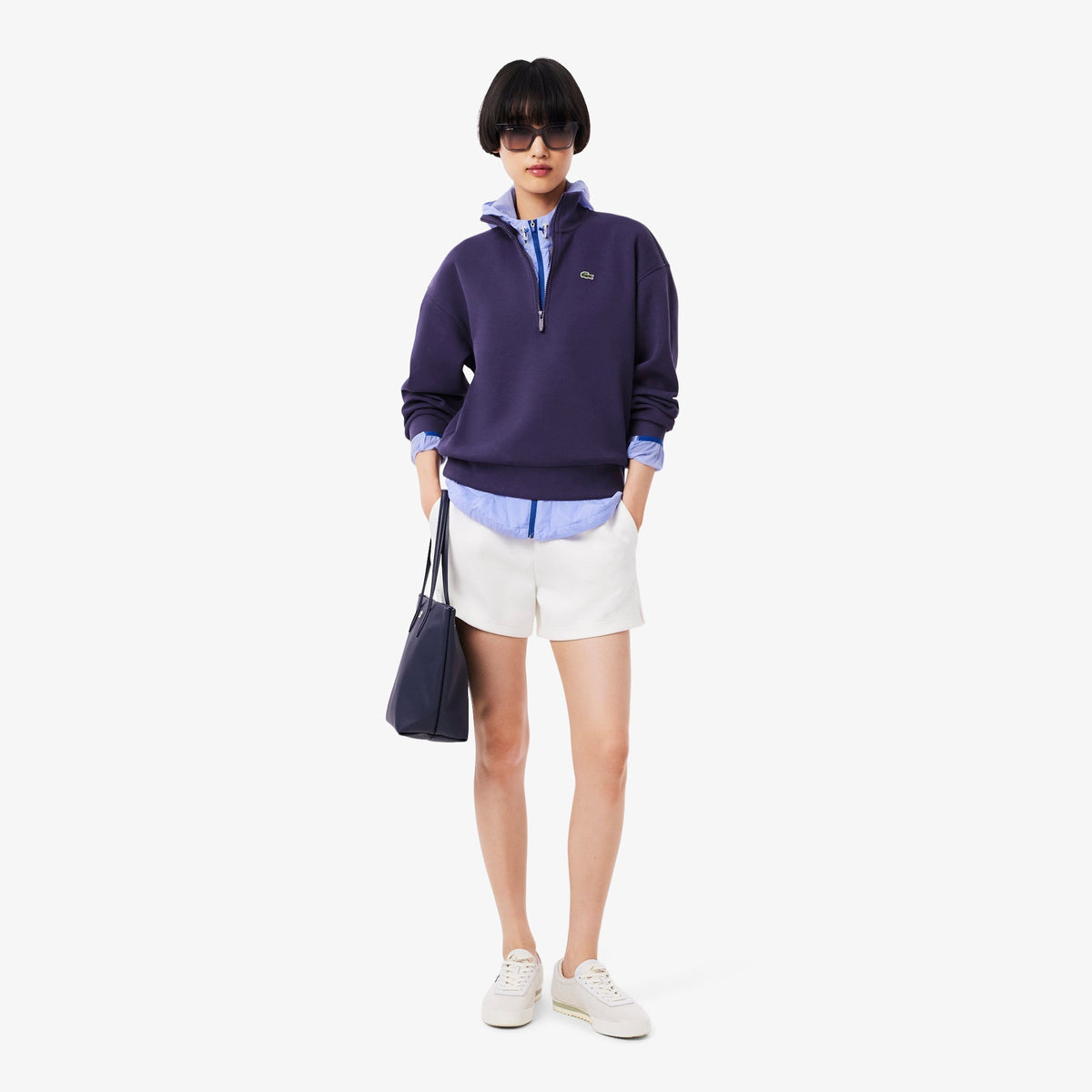Lacoste High Neck Zipped Piqué Sweatshirt - view 2