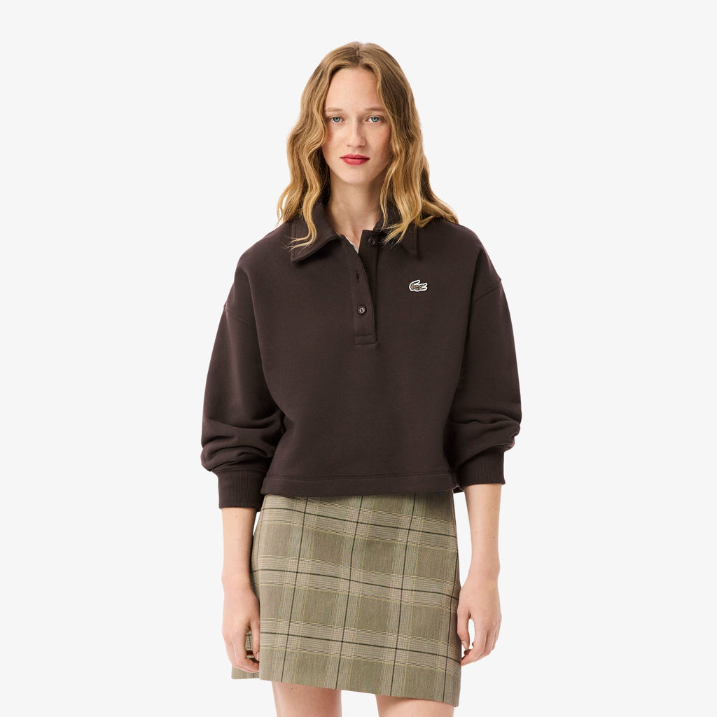 Lacoste Oversized Fleece Polo Collar Sweatshirt
