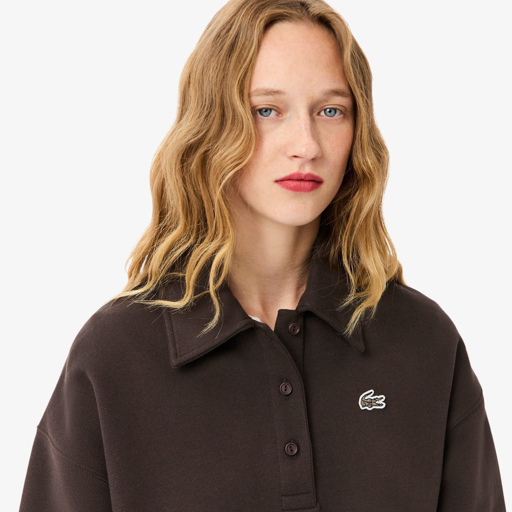 Lacoste Oversized Fleece Polo Collar Sweatshirt - view 3