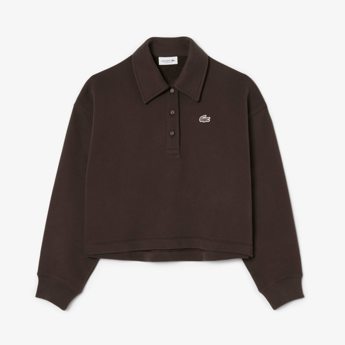 Lacoste Oversized Fleece Polo Collar Sweatshirt - view 5