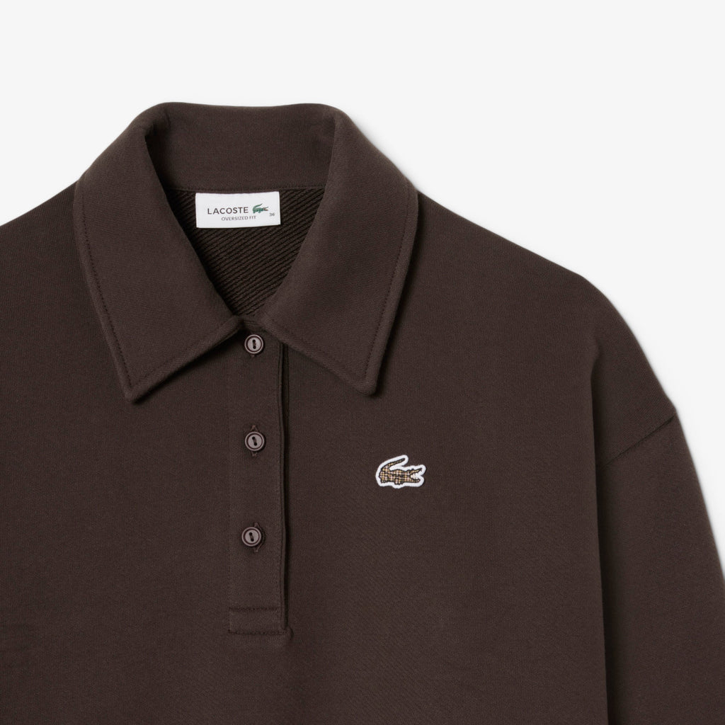 Lacoste Oversized Fleece Polo Collar Sweatshirt - view 6