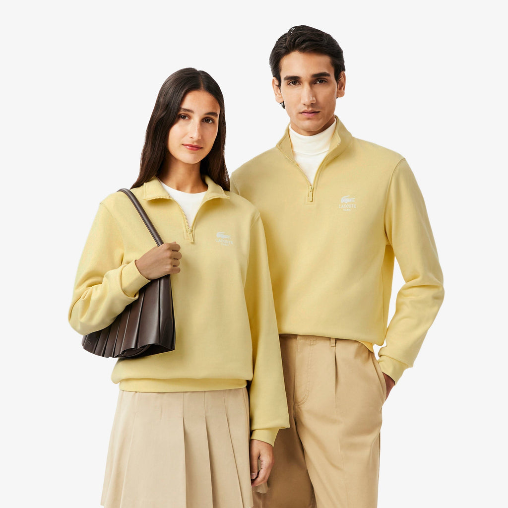Lacoste High Neck Zip-Up Print Sweatshirt