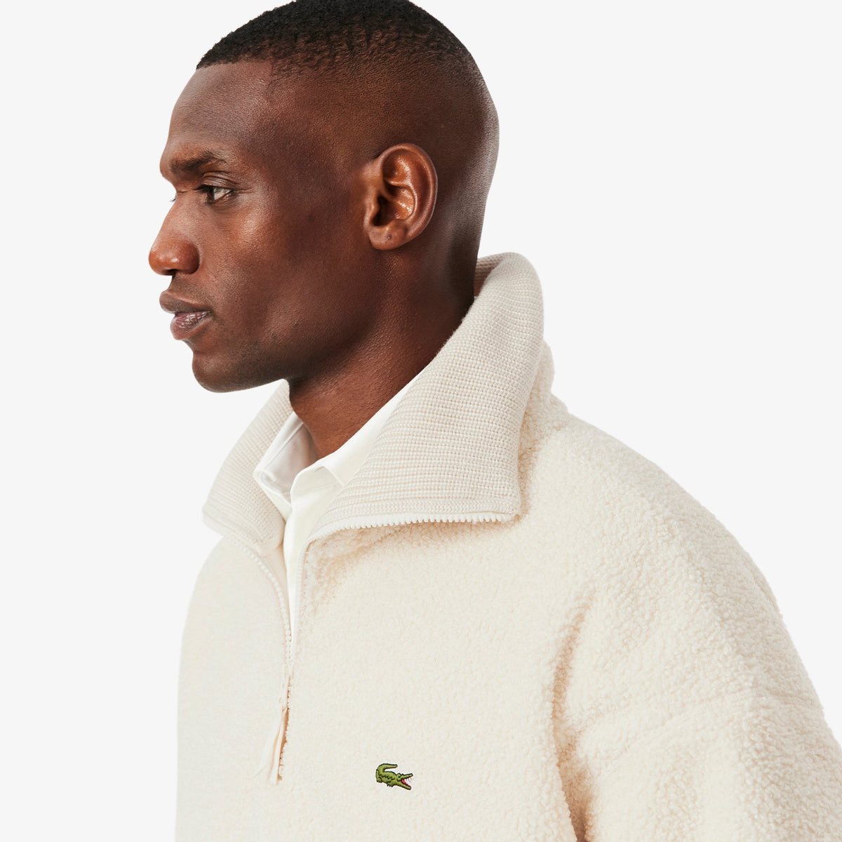 Lacoste High Zipped Neck Polar Fleece Sweatshirt - view 3