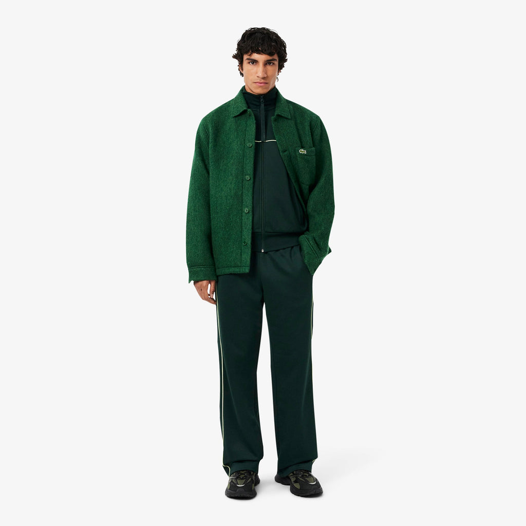Lacoste Satin Effect Zipped Fleece Sweatshirt