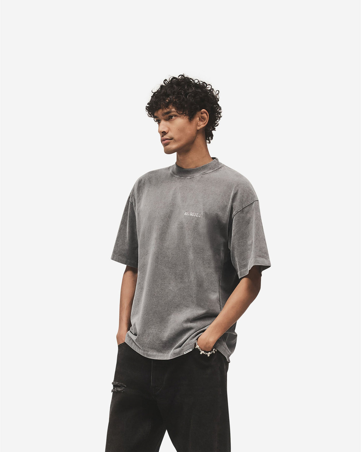 Metal Block Logo T-Shirt - Vintage Grey