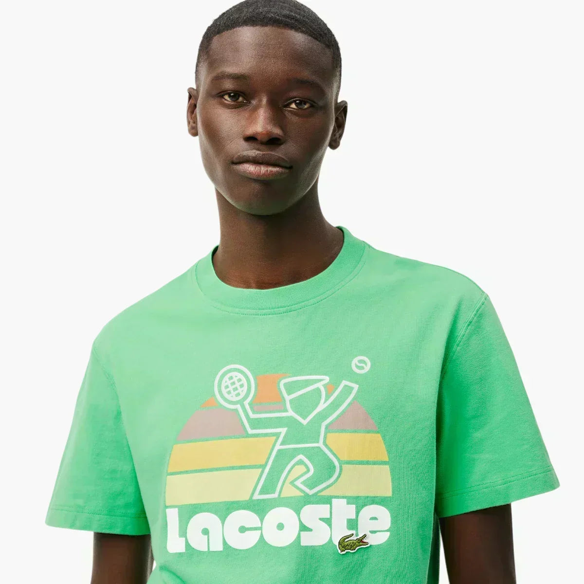 Washed Effect Tennis Print T-Shirt