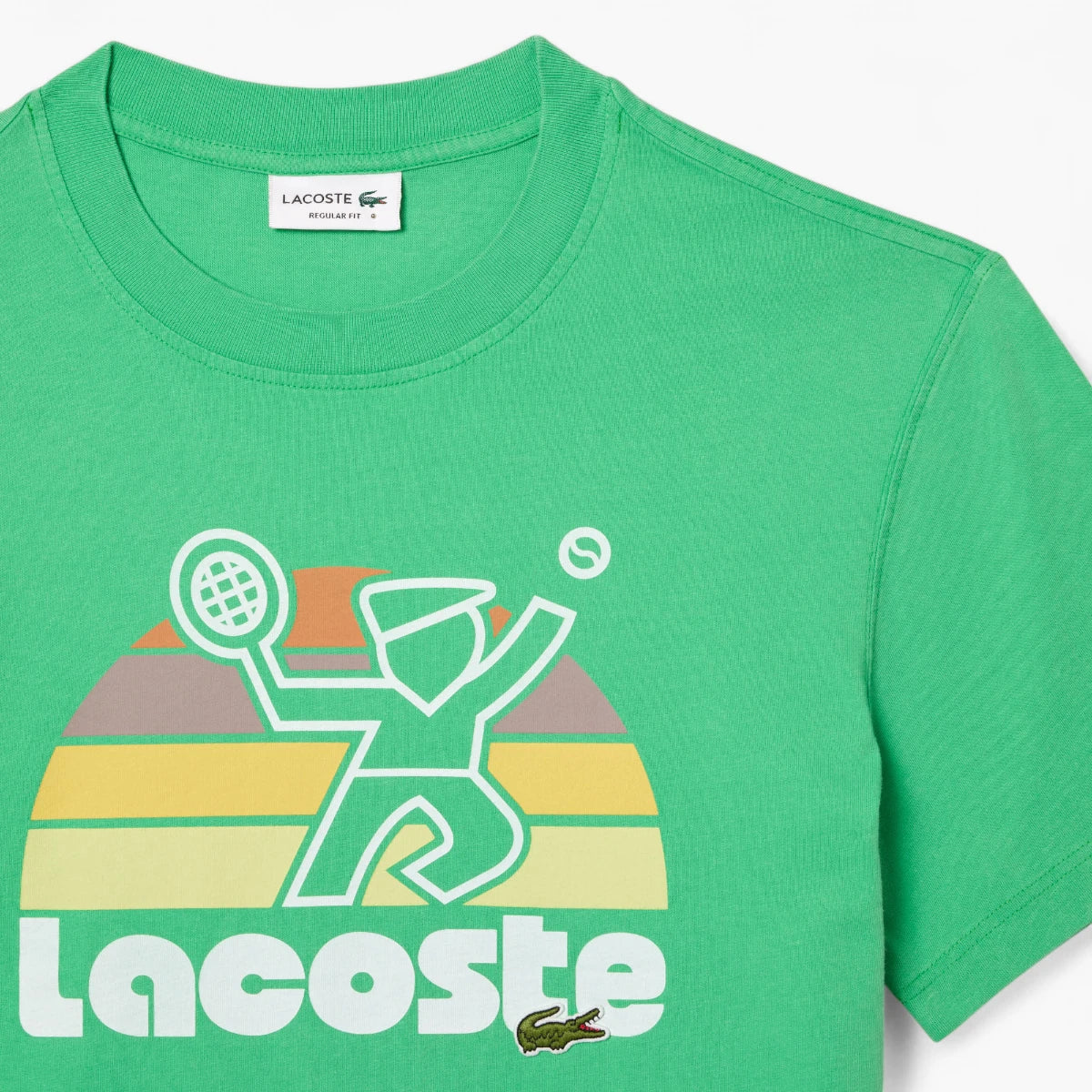 Washed Effect Tennis Print T-Shirt