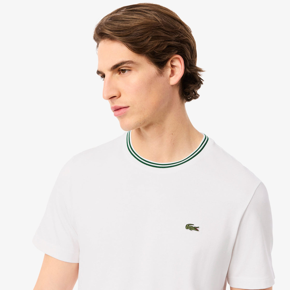 Lacoste Regular Fit Ribbed Collar Cotton T-Shirt - view 2