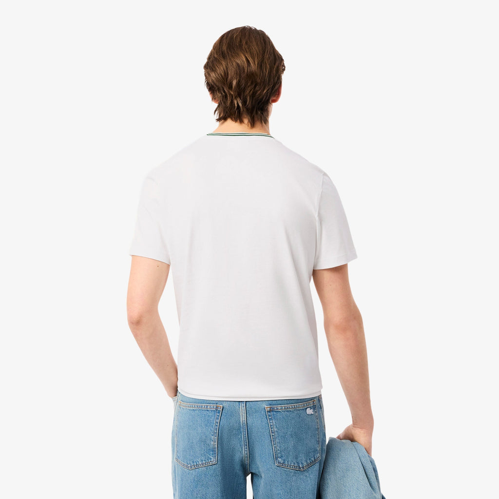 Lacoste Regular Fit Ribbed Collar Cotton T-Shirt - view 4